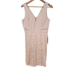 Simply Soutache Lace Mini Dress Pink Size L NWT